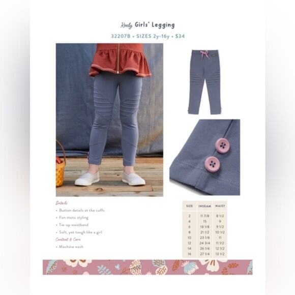 Matilda Jane Toddler Size 2 Just Imagine Keely Button Cuff Moto Leggings - Picture 8 of 8